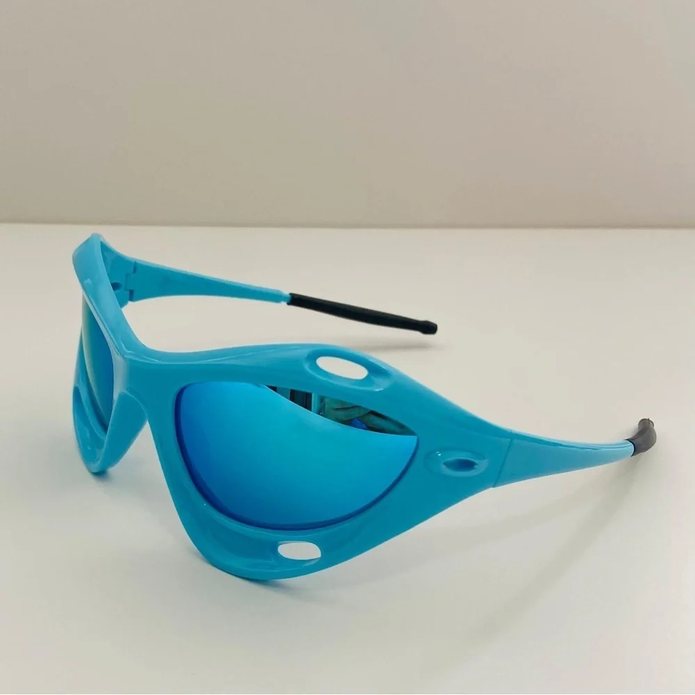 Steampunk chunky futuristic racing Running Fashion Sunglasses Glasses blue